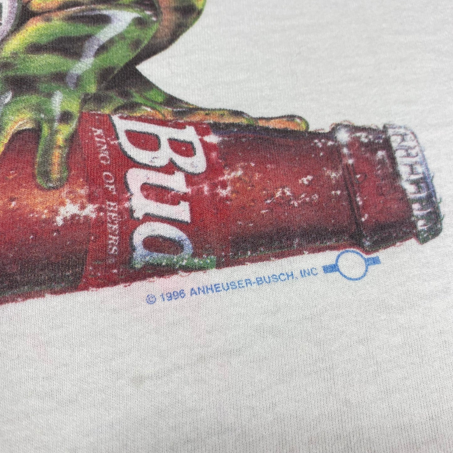Vintage 1996 Budweiser Frog Tee •XL