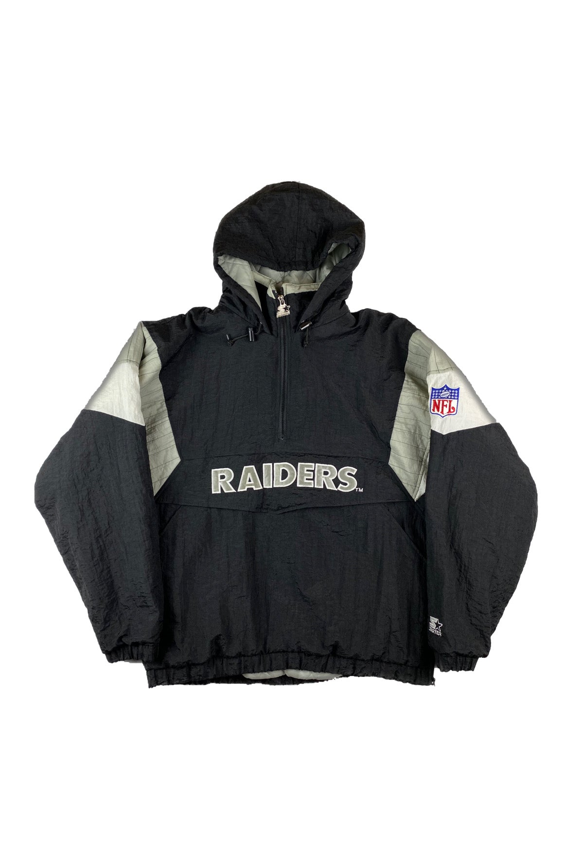 Oakland Raiders Starter Pullover Puffer Jacket •Large