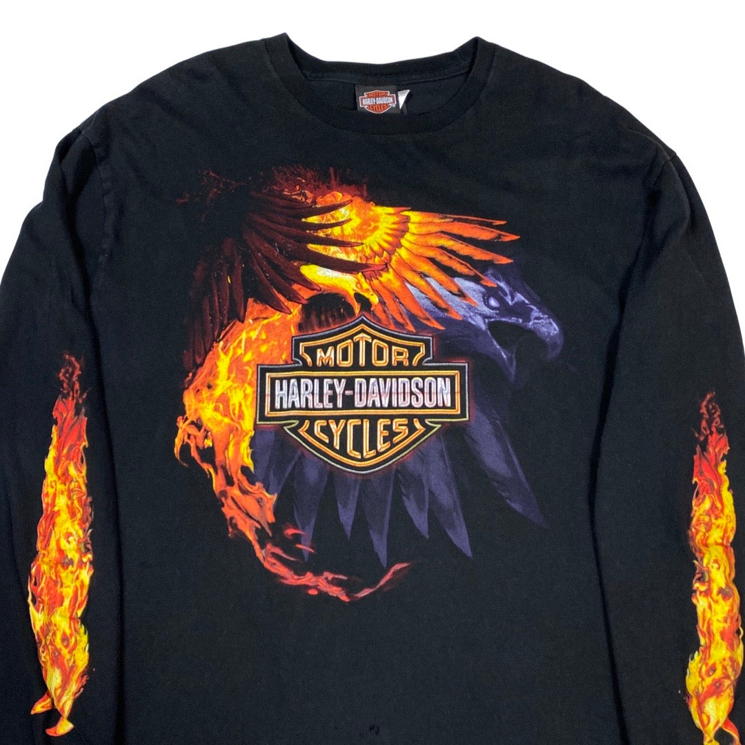 2011 Harley Davidson Eagle Flame Long Sleeve Tee •XL