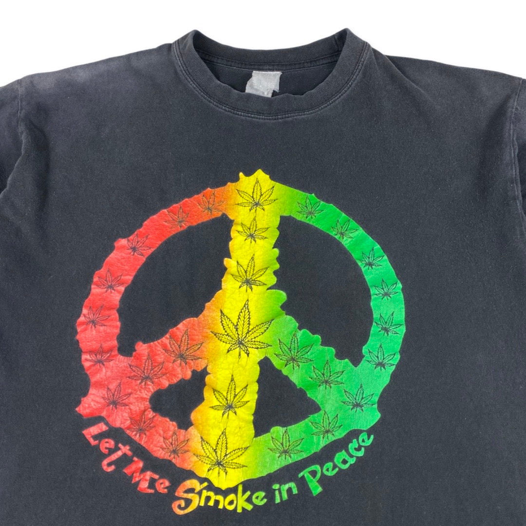 Vintage Let Me Smoke In Peace Weed Tee •Large