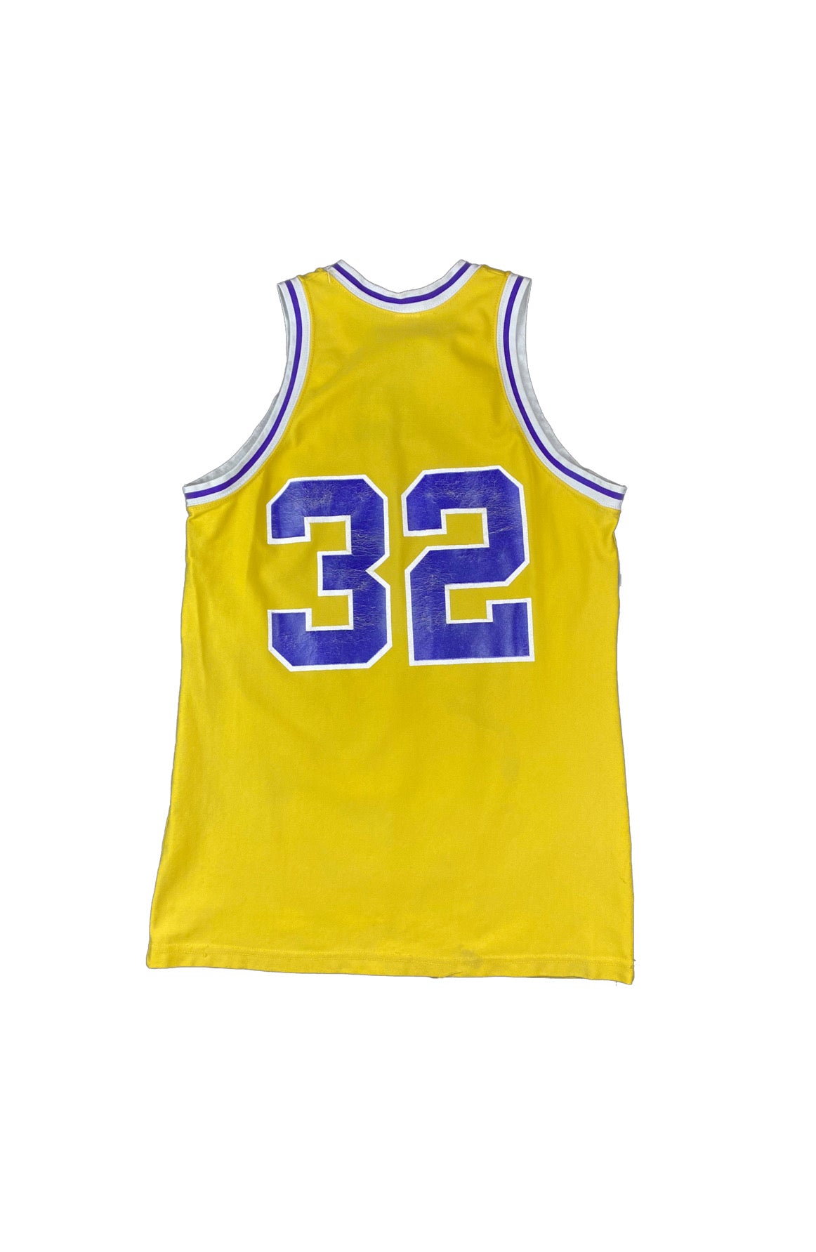 Los Angeles Lakers Magic Johnson 80s Sand-Knit Jersey •Large