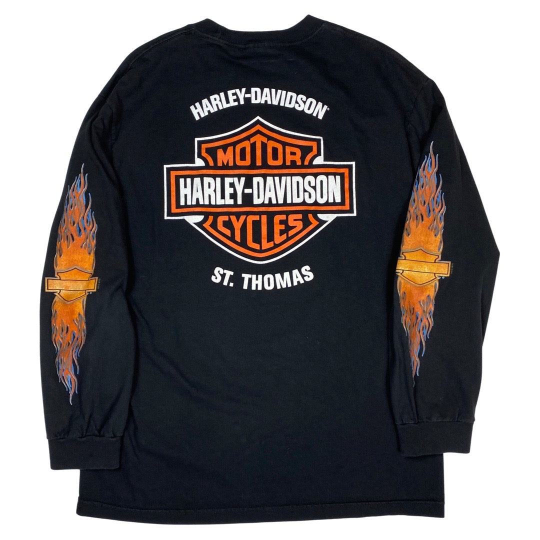2010 Harley Davidson Flames Long Sleeve Tee •Large