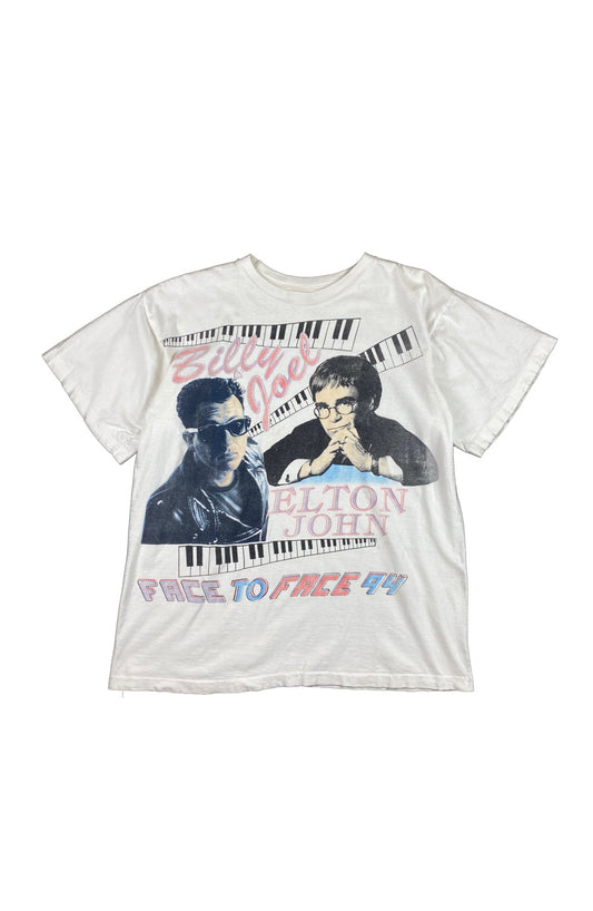 Billy Joel and Elton John Face To Face 1994 Pianoman Tour Tee •Large