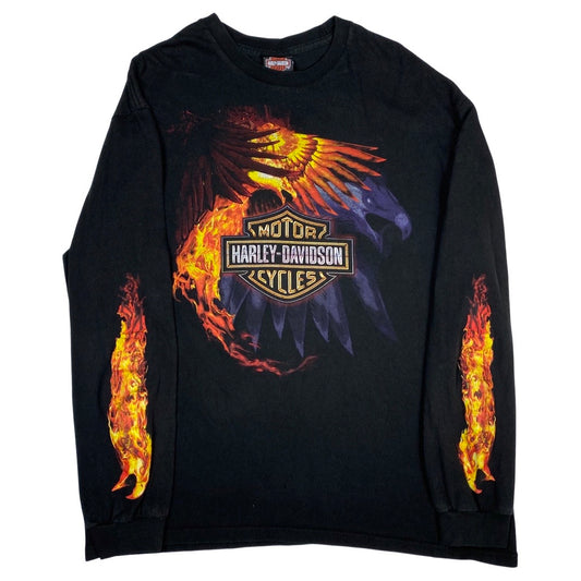 2011 Harley Davidson Eagle Flame Long Sleeve Tee •XL