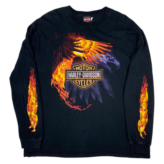 2011 Harley Davidson Eagle Flame Long Sleeve Tee •XL