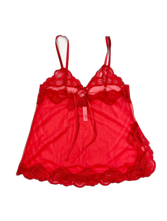 Red Sheer Slip Top •Medium