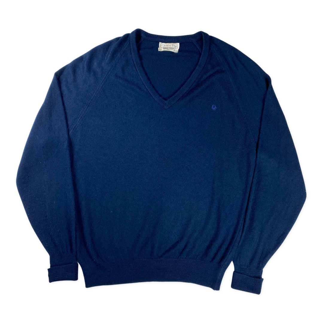 80s Christian Dior V-Neck Sweater •XL