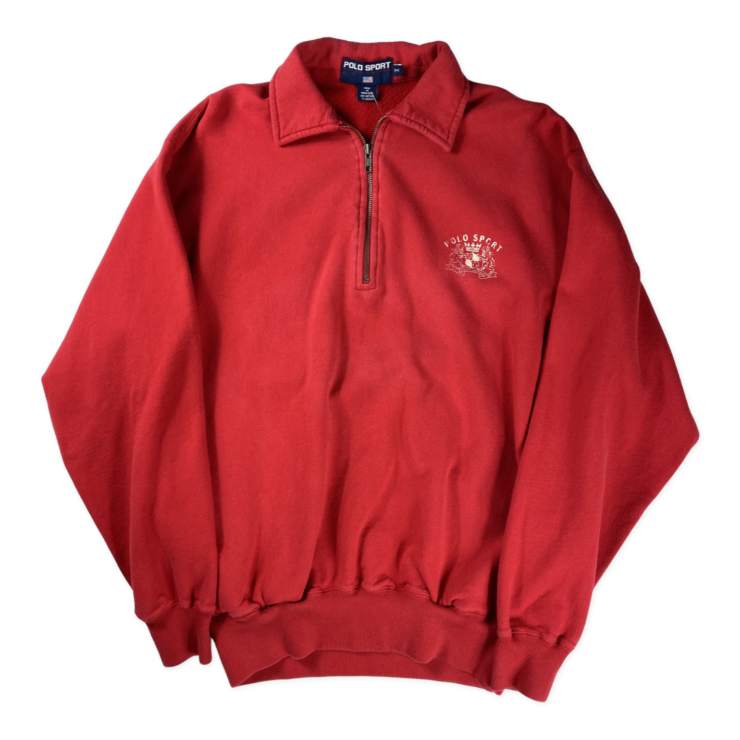 90s Polo Sport quarter zip Sweatshirt •Medium