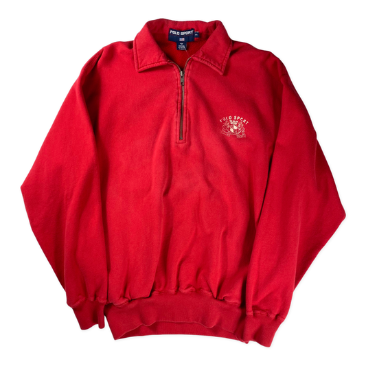 90s Polo Sport quarter zip Sweatshirt •Medium