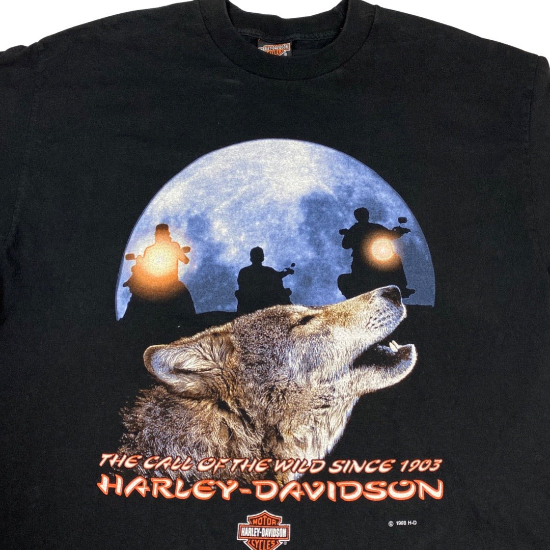 Vintage 1998 Harley Davidson Wolf Tee •XL