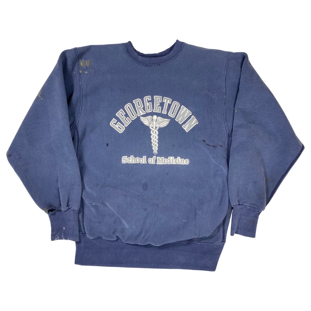 Vintage Georgetown School of Medicine Reverse Weave Crewneck •Large