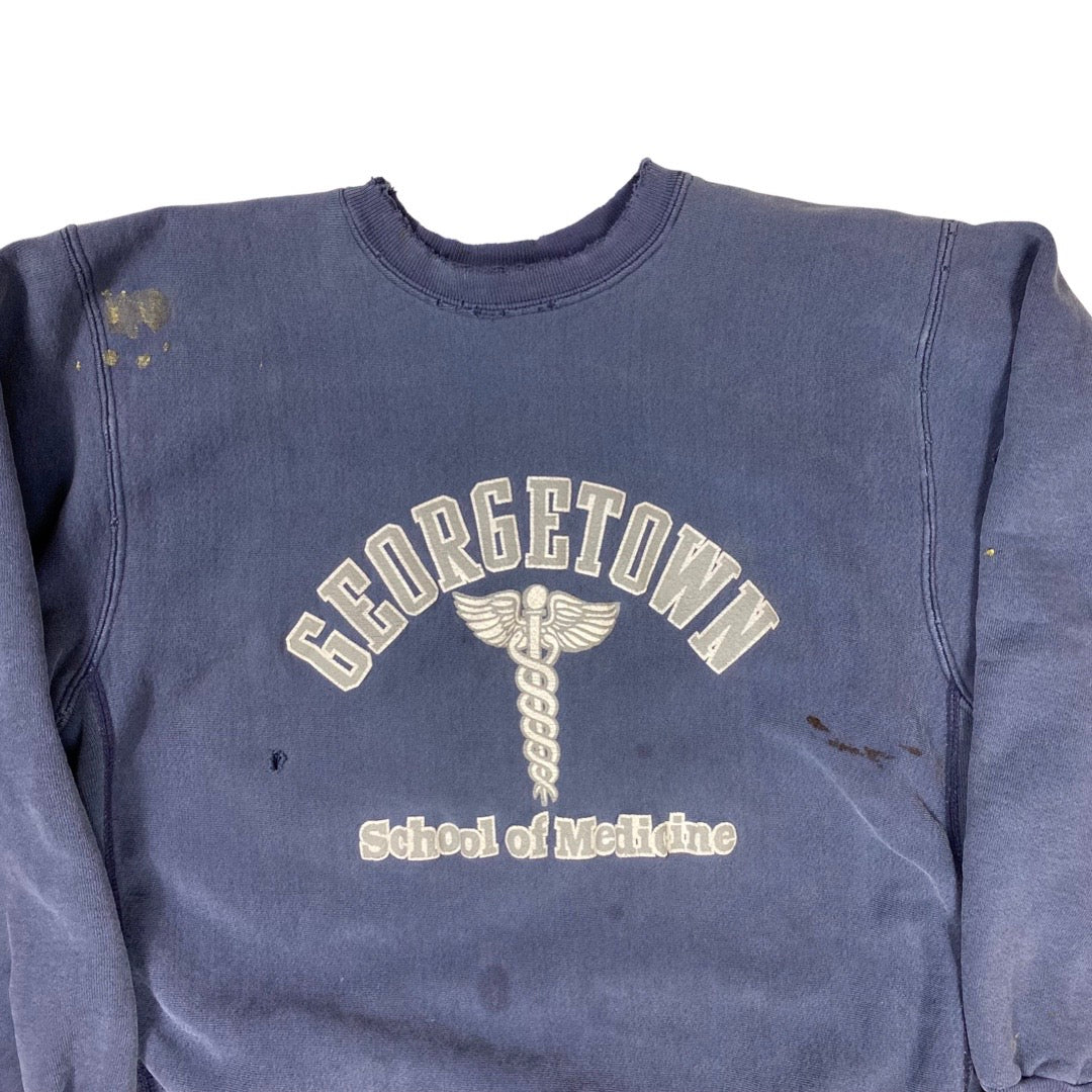 Vintage Georgetown School of Medicine Reverse Weave Crewneck •Large